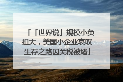 「世界说」规模小负担大，美国小企业哀叹生存之路因关税被堵