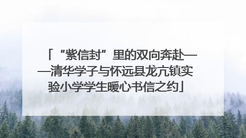 “紫信封”里的双向奔赴——清华学子与怀远县龙亢镇实验小学学生暖心书信之约