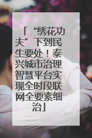 “绣花功夫”下到民生要处！泰兴城市治理智慧平台实现全时段联网全要素细治