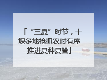 “三夏”时节，十堰多地抢抓农时有序推进夏种夏管