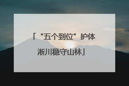 “五个到位”护体 淅川稳守山林