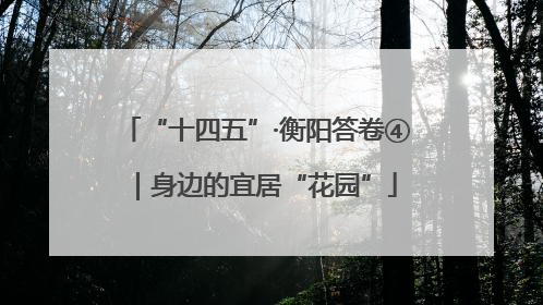 “十四五”·衡阳答卷④｜身边的宜居“花园”