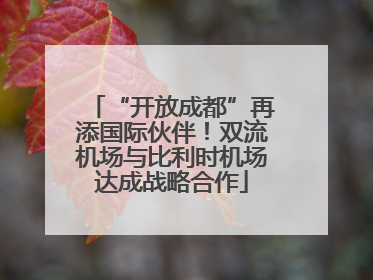 “开放成都”再添国际伙伴！双流机场与比利时机场达成战略合作
