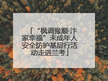 “枫调豫顺·汴家幸福”未成年人安全防护基层行活动走进兰考