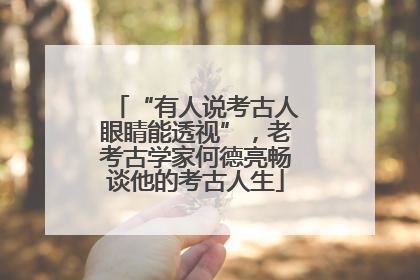 “有人说考古人眼睛能透视”，老考古学家何德亮畅谈他的考古人生