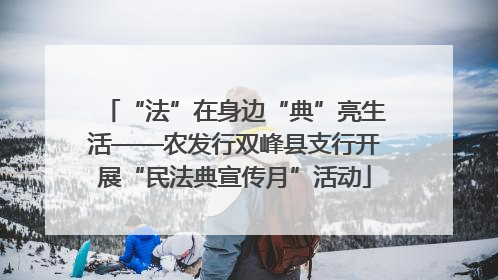“法”在身边“典”亮生活——农发行双峰县支行开展“民法典宣传月”活动