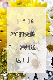 “-162℃的快递”，漳州送达！