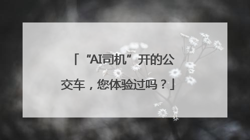 “AI司机”开的公交车，您体验过吗？