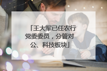 王大军已任农行党委委员，分管对公、科技板块