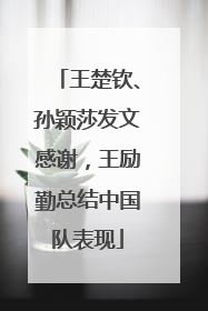 王楚钦、孙颖莎发文感谢，王励勤总结中国队表现
