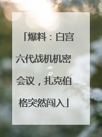 爆料：白宫六代战机机密会议，扎克伯格突然闯入