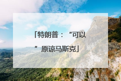 特朗普：“可以”原谅马斯克