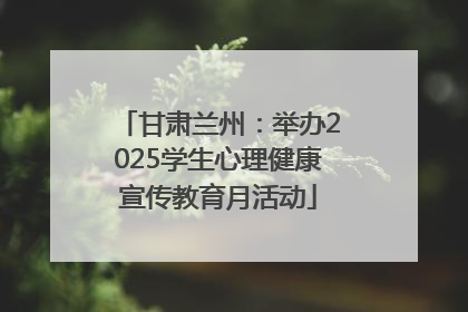 甘肃兰州：举办2025学生心理健康宣传教育月活动
