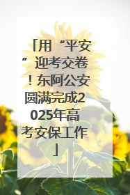 用“平安”迎考交卷！东阿公安圆满完成2025年高考安保工作