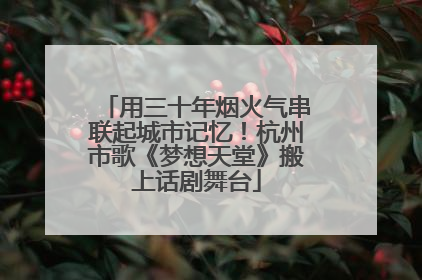 用三十年烟火气串联起城市记忆！杭州市歌《梦想天堂》搬上话剧舞台
