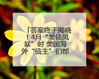 答案终于揭晓！4月“美债风暴”时 美国海外“债主”们都在做什么？