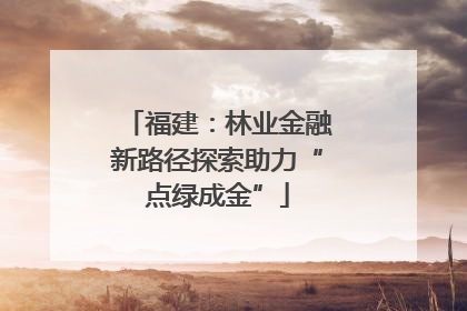 福建：林业金融新路径探索助力“点绿成金”