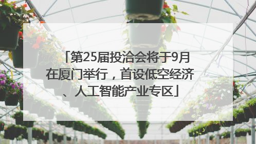 第25届投洽会将于9月在厦门举行，首设低空经济、人工智能产业专区