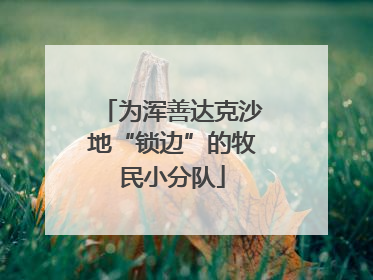 为浑善达克沙地“锁边”的牧民小分队