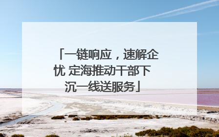 一链响应，速解企忧 定海推动干部下沉一线送服务