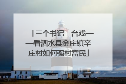 三个书记一台戏——看泗水县金庄镇辛庄村如何强村富民
