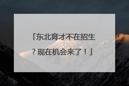 东北育才不在招生？现在机会来了！