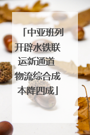 中亚班列开辟水铁联运新通道 物流综合成本降四成