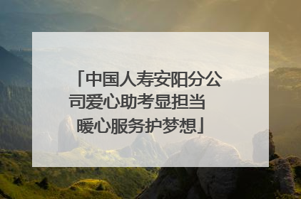 中国人寿安阳分公司爱心助考显担当 暖心服务护梦想