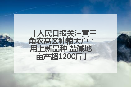 人民日报关注黄三角农高区种粮大户：用上新品种 盐碱地亩产超1200斤