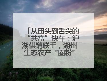 从田头到舌尖的“共富”快车：沪湖供销联手，湖州生态农产“圈粉”大上海