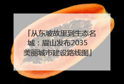 从东坡故里到生态名城：眉山发布2035美丽城市建设路线图