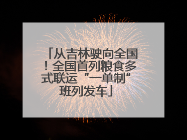 从吉林驶向全国！全国首列粮食多式联运“一单制”班列发车