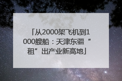 从2000架飞机到1000艘船：天津东疆“租”出产业新高地
