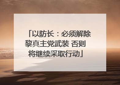 以防长：必须解除黎真主党武装 否则将继续采取行动