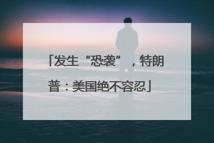 发生“恐袭”，特朗普：美国绝不容忍