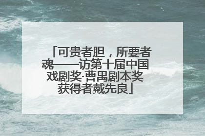 可贵者胆，所要者魂——访第十届中国戏剧奖·曹禺剧本奖获得者戴先良