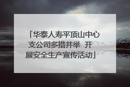 华泰人寿平顶山中心支公司多措并举  开展安全生产宣传活动