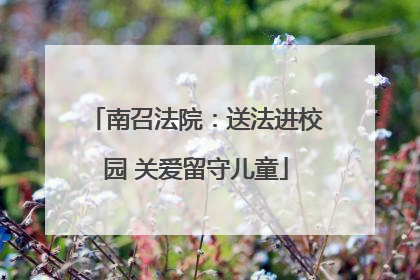 南召法院：送法进校园 关爱留守儿童