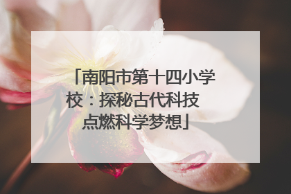 南阳市第十四小学校：探秘古代科技 点燃科学梦想