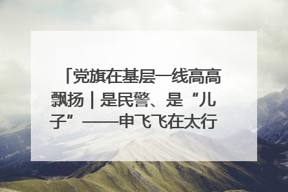 党旗在基层一线高高飘扬｜是民警、是“儿子”——申飞飞在太行山中的一线坚守