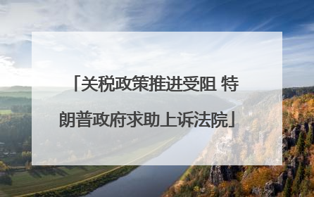 关税政策推进受阻 特朗普政府求助上诉法院