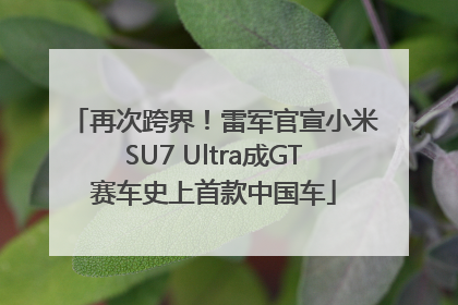 再次跨界！雷军官宣小米SU7 Ultra成GT赛车史上首款中国车