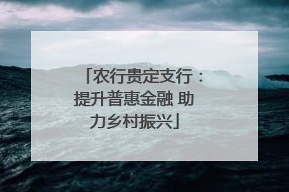 农行贵定支行：提升普惠金融 助力乡村振兴