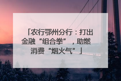 农行鄂州分行：打出金融“组合拳”，助燃消费“烟火气”