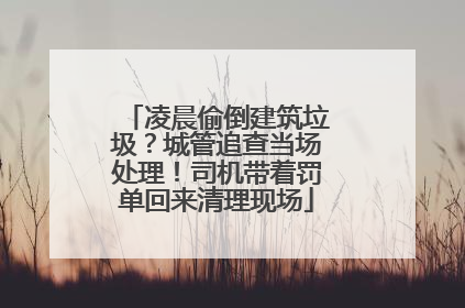 凌晨偷倒建筑垃圾？城管追查当场处理！司机带着罚单回来清理现场