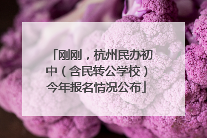 刚刚，杭州民办初中（含民转公学校）今年报名情况公布