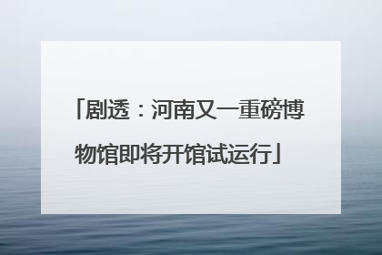 剧透：河南又一重磅博物馆即将开馆试运行