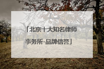 北京十大知名律师事务所-品牌信誉
