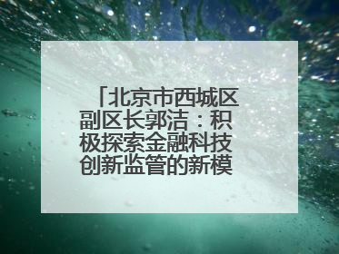 北京市西城区副区长郭洁：积极探索金融科技创新监管的新模式和新方法