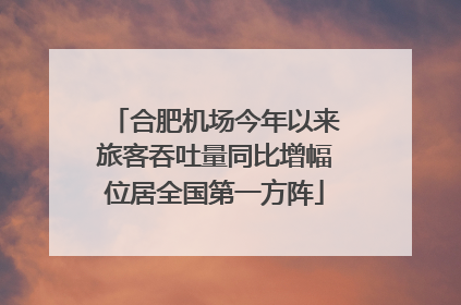 合肥机场今年以来旅客吞吐量同比增幅位居全国第一方阵